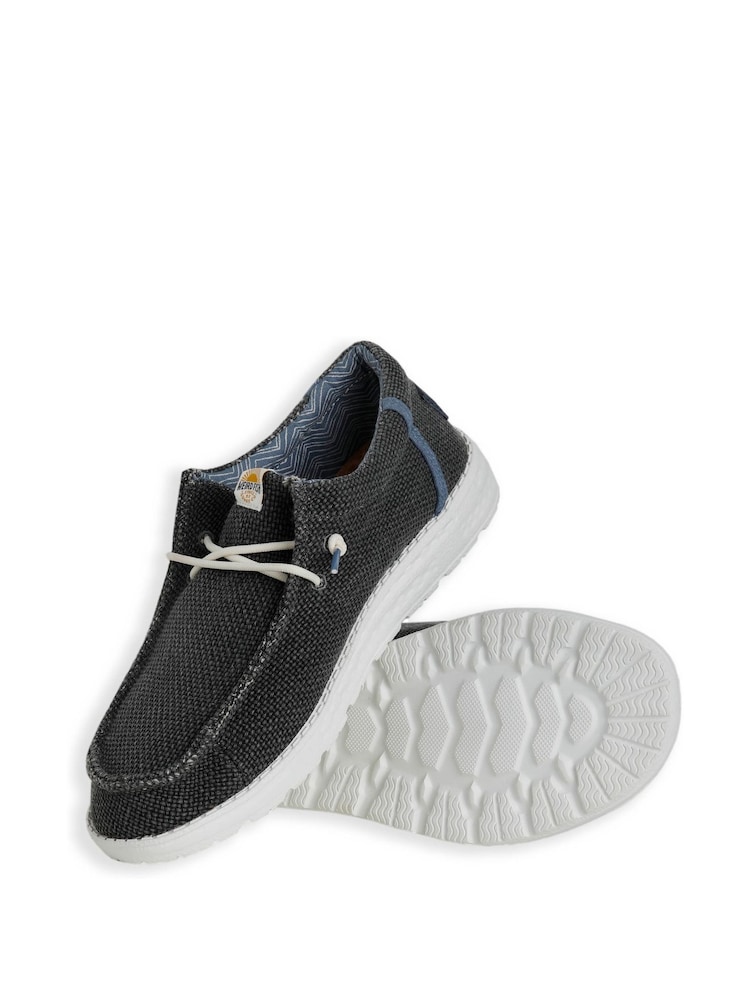Weird Fish Blue Danio Canvas Lace 100% Cotton Shoes - Image 2 of 4
