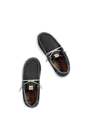 Weird Fish Blue Danio Canvas Lace 100% Cotton Shoes - Image 3 of 4
