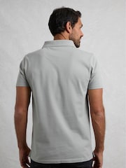 Сірий - Weird Fish Miles Pique 100% Cotton Polo Shirt - Image 2 of 7