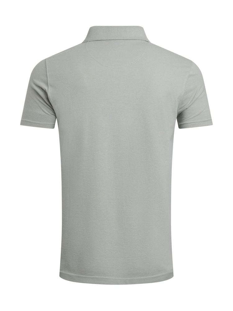 Сірий - Weird Fish Miles Pique 100% Cotton Polo Shirt - Image 7 of 7