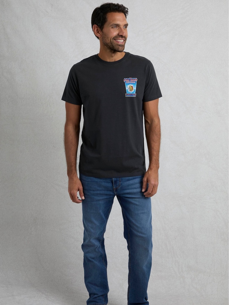 Weird Fish Blue Fin Hof Heritage Wash Artist 100% Cotton T-Shirt - Image 3 of 5