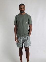 Зелений - Weird Fish Keaton Premium Relaxed Supersoft Pocket 100% Cotton T-Shirt - Image 3 of 5