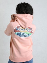 Weird Fish Pink Kira Graphic Pop Over Hoodie - Image 2 of 8