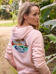 Weird Fish Pink Kira Graphic Pop Over Hoodie - Image 7 of 8