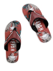 Weird Fish Red Lexington Printed Sandals - Image 1 of 3