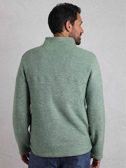 Weird Fish Green Laramie 1/4 Zip Snow Marl Fleece - Image 2 of 7