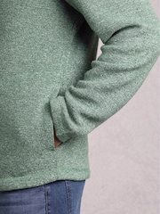Weird Fish Green Laramie 1/4 Zip Snow Marl Fleece - Image 5 of 7
