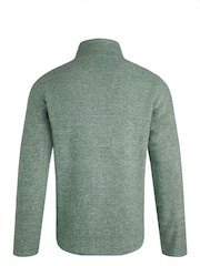 Weird Fish Green Laramie 1/4 Zip Snow Marl Fleece - Image 7 of 7