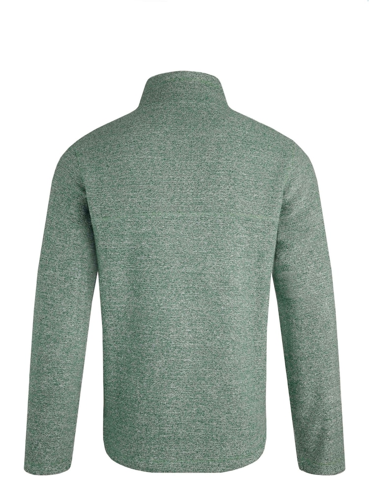 Weird Fish Green Laramie 1/4 Zip Snow Marl Fleece - Image 7 of 7