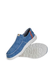 Weird Fish Blue Shoal Washed Canvas Lightweight 100% Cotton Slip-Ons - Image 2 of 4
