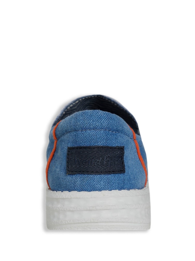 Weird Fish Blue Shoal Washed Canvas Lightweight 100% Cotton Slip-Ons - Image 4 of 4