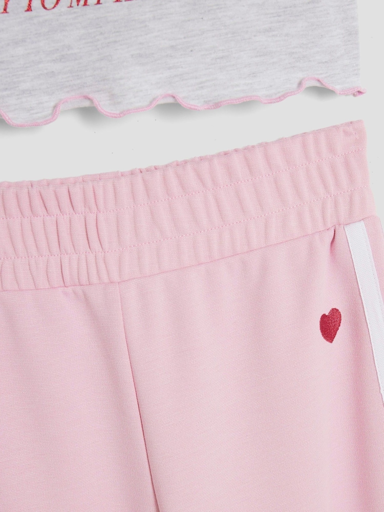 River Island Grey Girls Bow 100% Cotton Track Pants Set - Image 4 of 4 River Island Grey Girls Bow 100% Cotton Track Pants Set - Image 4 of 4