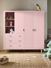 Dusky Pink Kids Alix Triple, 3 drawers Wardrobe - Image 1 of 7