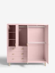 Dusky Pink Kids Alix Triple, 3 drawers Wardrobe - Image 3 of 7