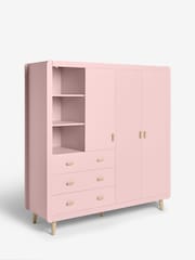 Dusky Pink Kids Alix Triple, 3 drawers Wardrobe - Image 5 of 7