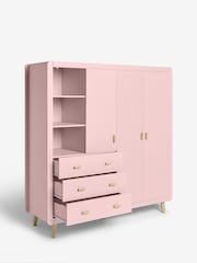 Dusky Pink Kids Alix Triple, 3 drawers Wardrobe - Image 6 of 7