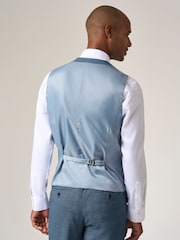 Skopes Blue Tailored Fit Self Check Anthony Suit Waistcoat - Image 2 of 4