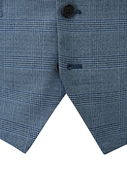 Skopes Blue Tailored Fit Self Check Anthony Suit Waistcoat - Image 4 of 4