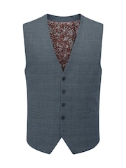 Skopes Grey Tailored Fit Self Check Anthony Suit Waistcoat - Image 3 of 4