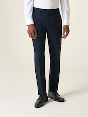 Skopes Blue Tailored Fit Harcourt Tweed Effect Suit Trousers - Image 1 of 4