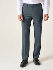 Skopes Grey Tailored Fit Self Check Anthony Suit Trousers - Image 1 of 4