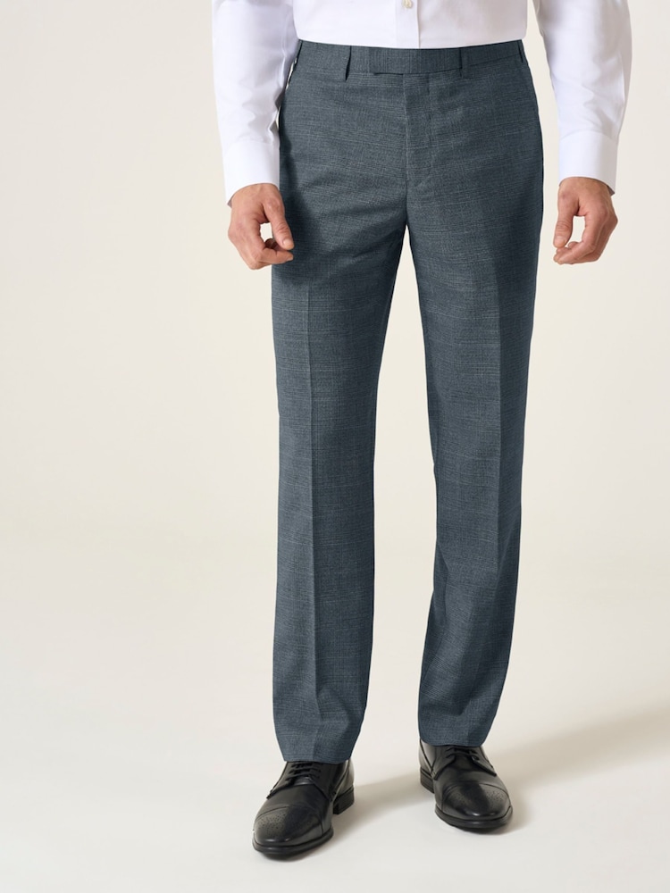 Skopes Grey Tailored Fit Self Check Anthony Suit Trousers - Image 1 of 4