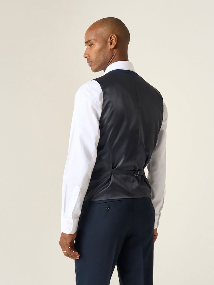 Skopes Blue Single Breasted Harcourt Tweed Effect Suit Waistcoat - Image 2 of 4
