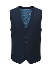 Skopes Blue Single Breasted Harcourt Tweed Effect Suit Waistcoat - Image 3 of 4