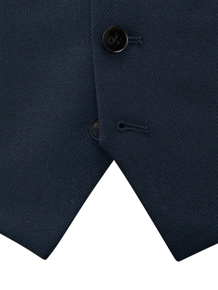 Skopes Blue Single Breasted Harcourt Tweed Effect Suit Waistcoat - Image 4 of 4