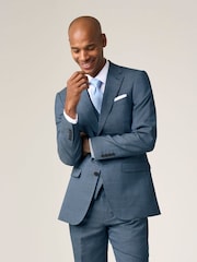 Skopes Blue Tailored Tailored Fit Self Check Anthony Suit Jacket - Image 1 of 5