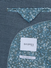 Skopes Blue Tailored Tailored Fit Self Check Anthony Suit Jacket - Image 5 of 5