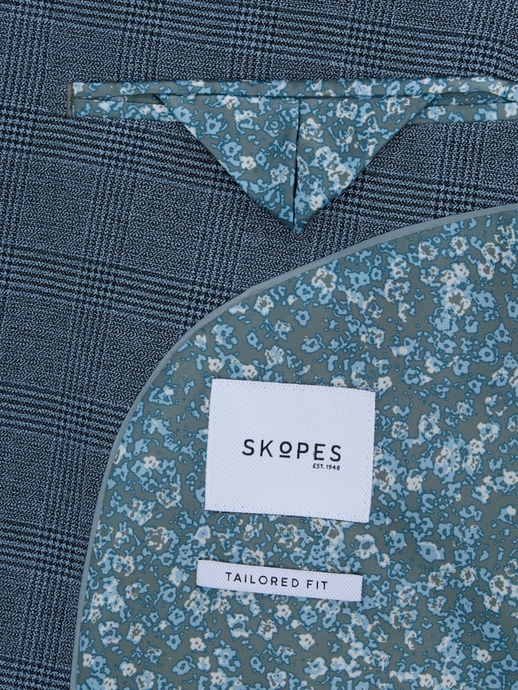 Skopes Blue Tailored Tailored Fit Self Check Anthony Suit Jacket - Image 5 of 5