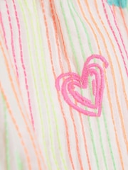 River Island White Girls Stripe Embroid Shirt Set - Image 4 of 5