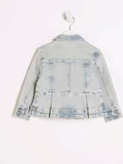 River Island Blue Girls Peplum Denim 100% Cotton Jacket - Image 2 of 4