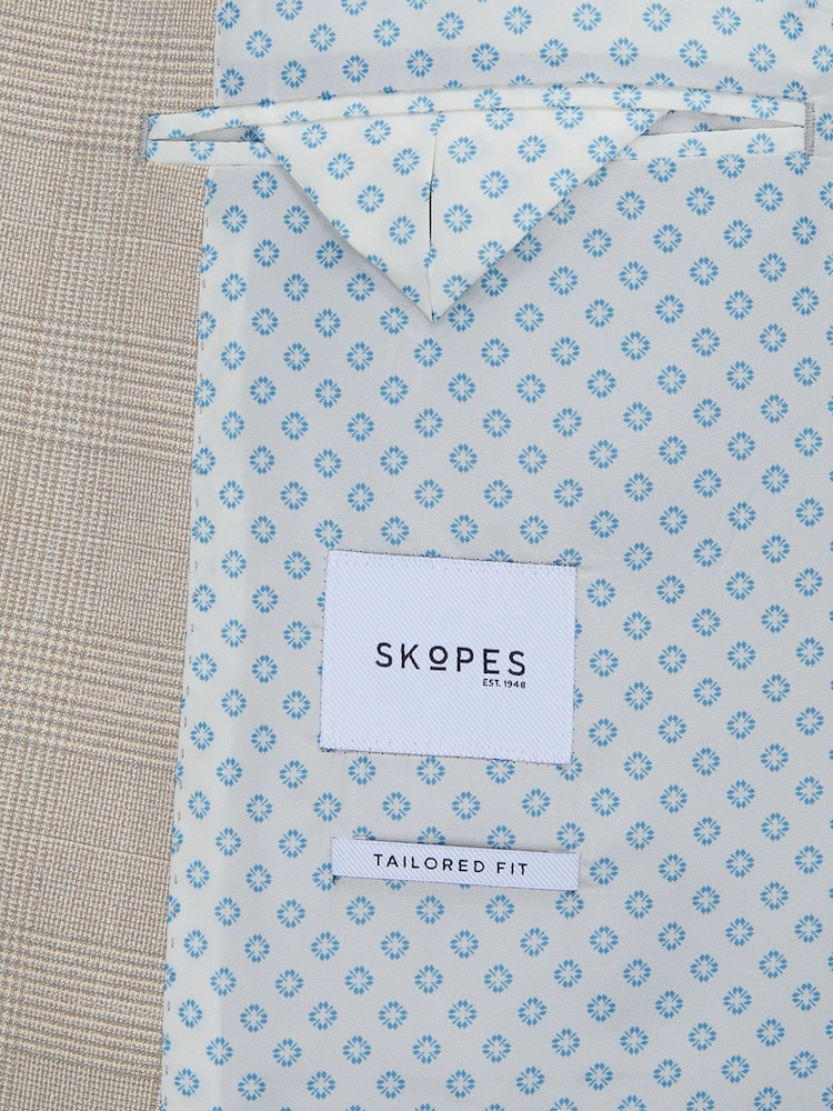 Skopes Natural Tailored Fit Check Charlie Suit Jacket - Image 5 of 5