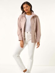 Roman Pink Buttoned Safari Jacket - Image 1 of 5