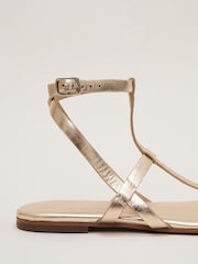 Phase Eight Gold Strappy Flat Sandals - Image 3 of 7