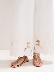 Phase Eight Gold Strappy Flat Sandals - Image 6 of 7