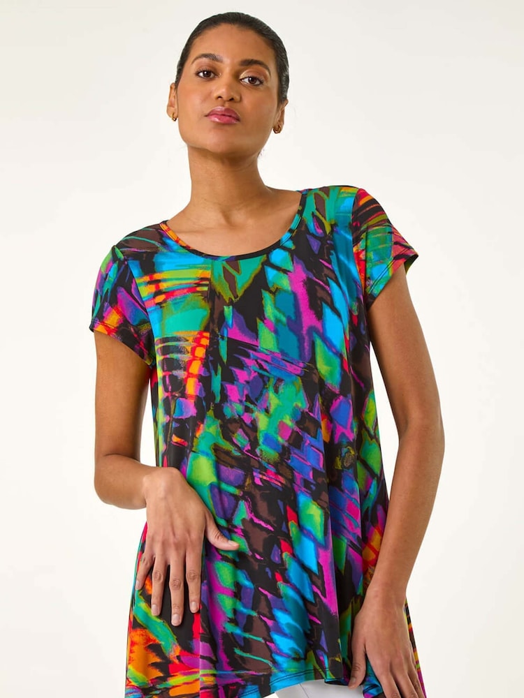 Roman Abstract Print Hanky Hem Tunic - Bild 1 von 5