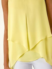 Roman Yellow Asymmetric Sleeveless Vest Top - Image 5 of 5