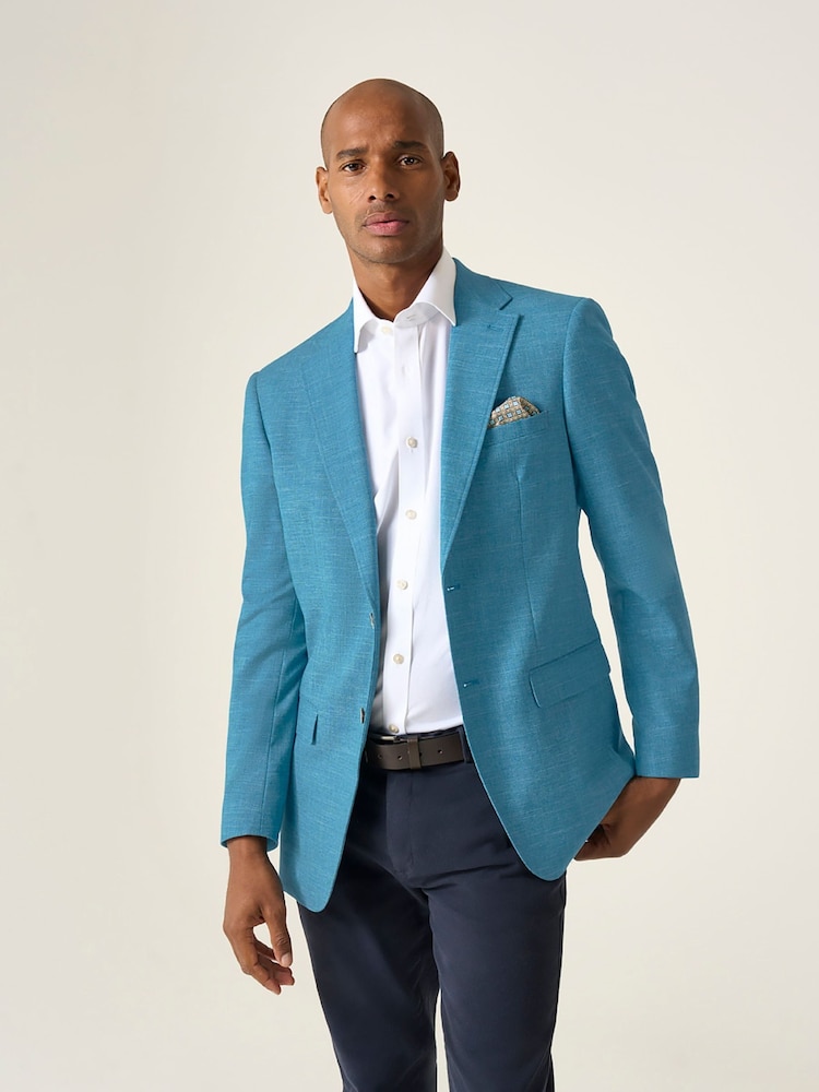 Skopes Aqua Blue Tailored Fit Jamie Semi Plain Blazer Jacket - Image 1 of 9 Skopes Aqua Blue Tailored Fit Jamie Semi Plain Blazer Jacket - Image 1 of 9