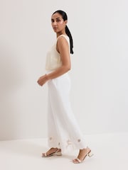 Phase Eight White Petite Svea 100% Cotton Trousers - Image 5 of 7