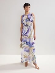 Phase Eight Purple Rachel Printed Dress - Image 2 of 8