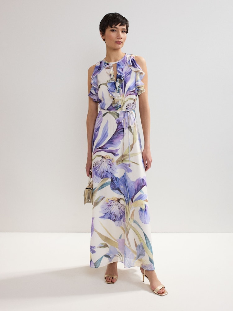 Phase Eight Purple Rachel Printed Dress - Image 2 of 8