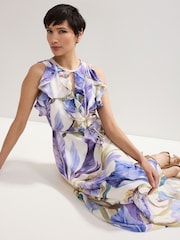 Phase Eight Purple Rachel Printed Dress - Image 6 of 8