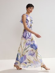 Phase Eight Purple Rachel Printed Dress - Image 7 of 8