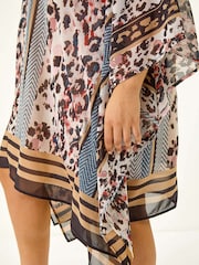 Roman Natural Curve Contrast Print Tunic Dress - Image 5 of 5
