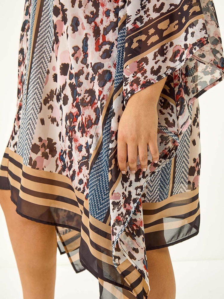 Roman Natural Curve Contrast Print Tunic Dress - Image 5 of 5