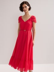 Phase Eight Pink Jen Midi Dress - Image 3 of 7