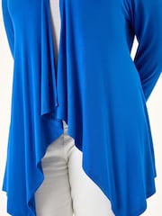 modra - Roman Curve Waterfall Longline Cardigan - Slika 4 iz 5